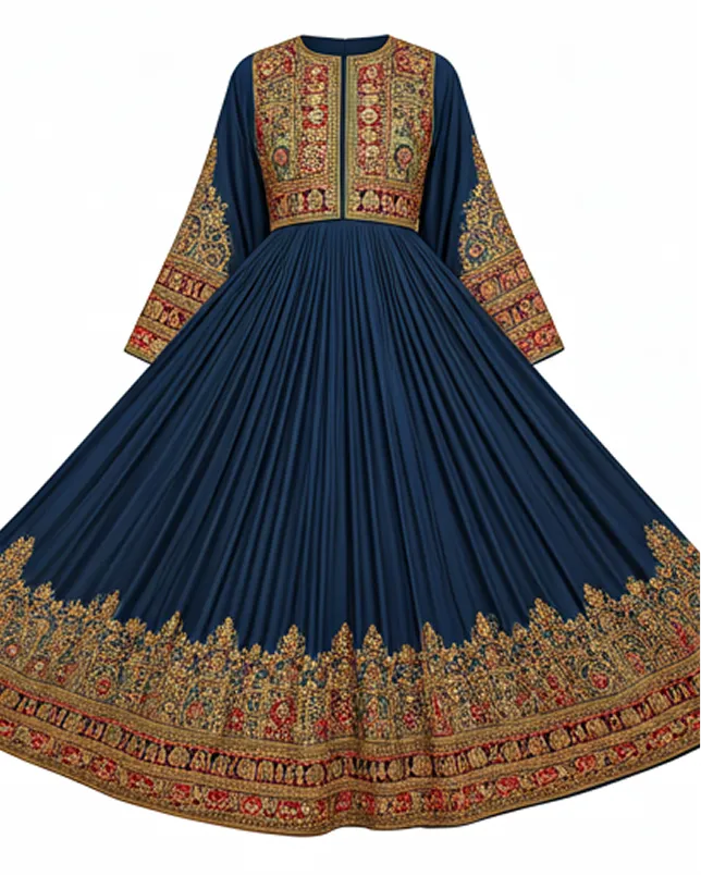 Afghan textile closeup showing beadwork and embroidery process detail