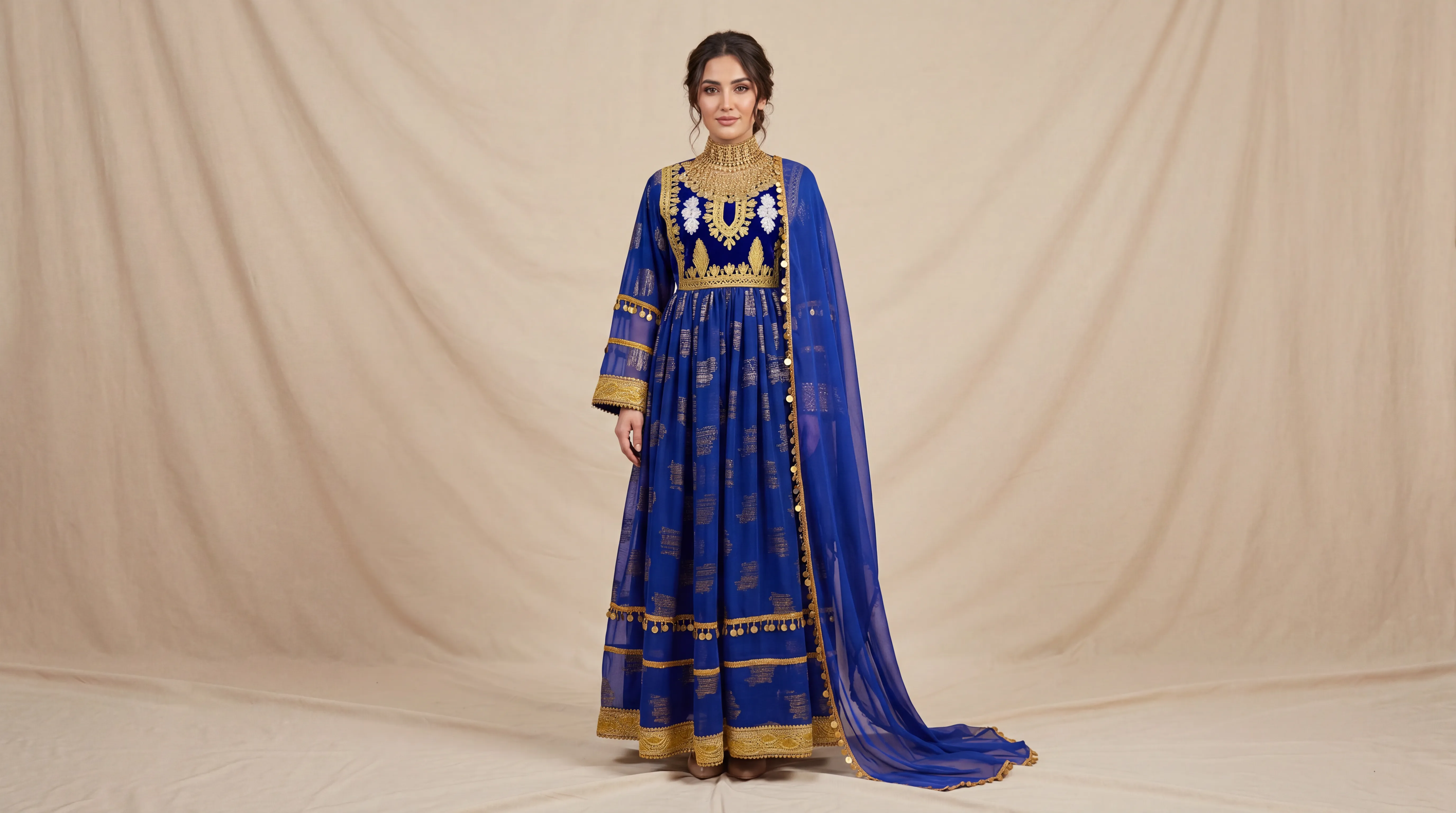 Herat Royal Blue Afghan dress